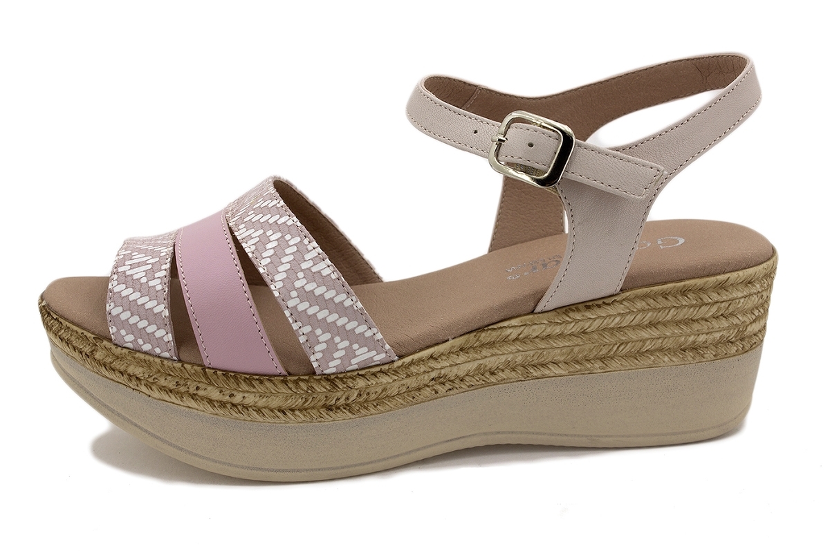 Sandalia Tacón Piel Coral 1493