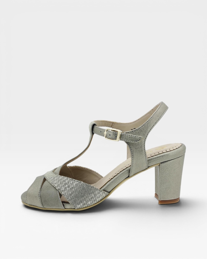 Sandalia Tacón Metal Visón 180258