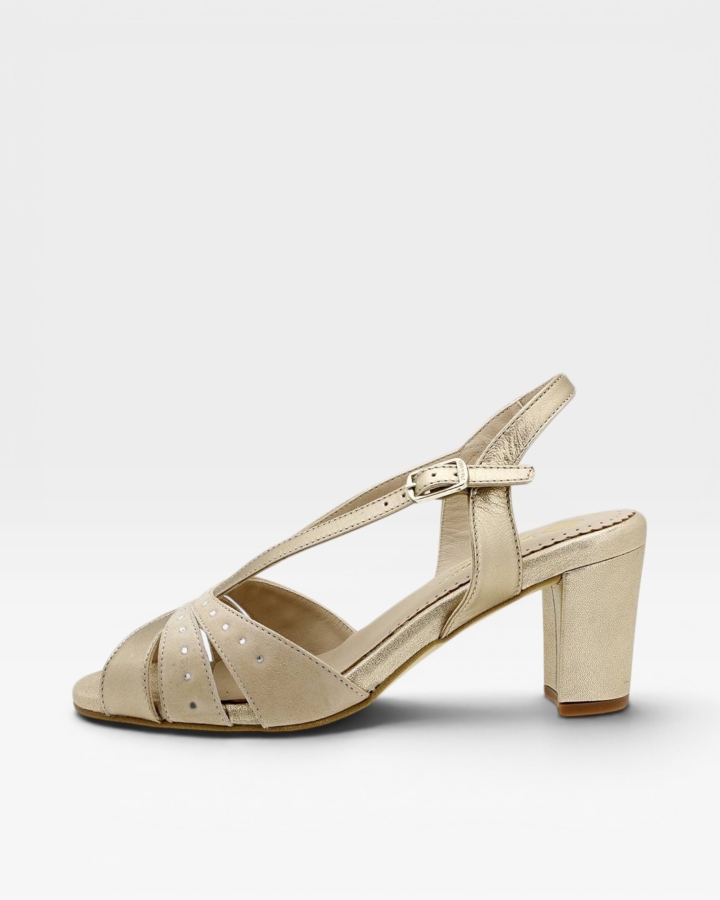 Sandalia Tacón Metal Platino 180260