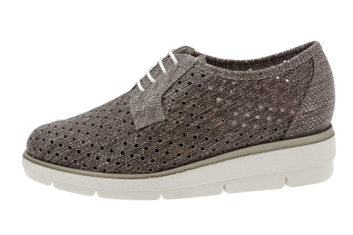 Zapato Cordón Grabado Taupe 180623
