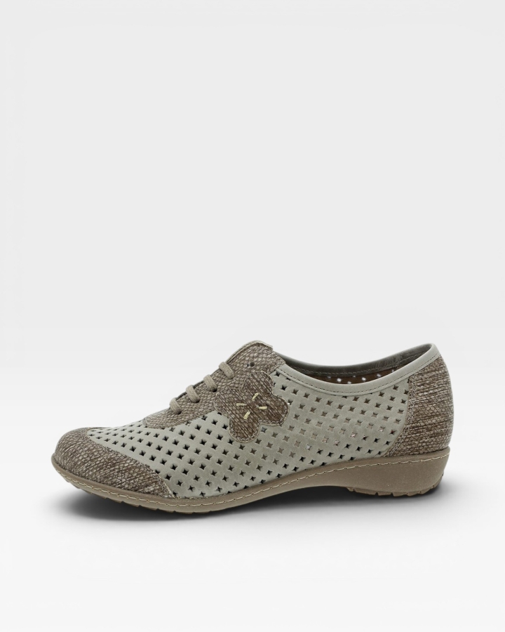 Zapato Cordón Grabado Taupe 180751