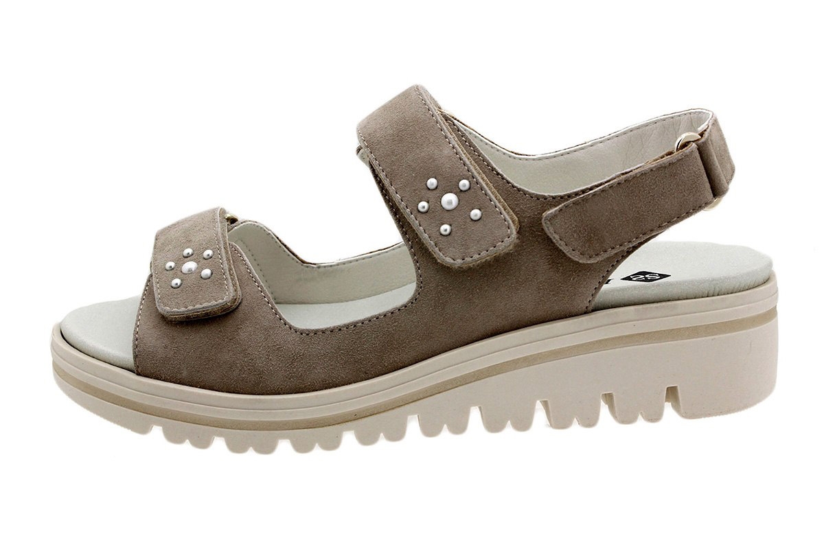 Sandalia Plantilla Extraíble Ante Taupe 180781