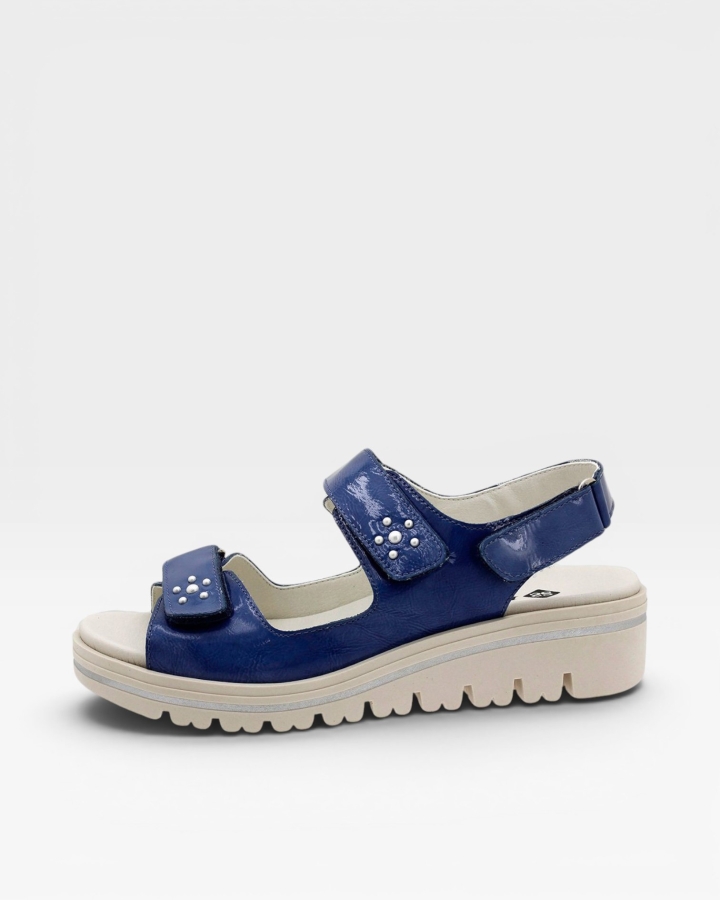 Sandalia Plantilla Extraíble Charol Jeans 180781