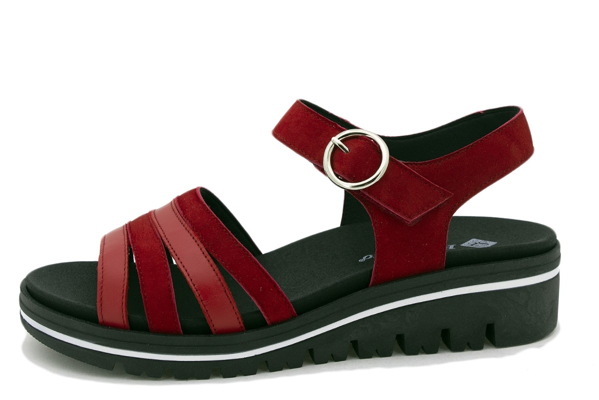 Sandalia Plantilla Extraíble Ante Rojo 180786