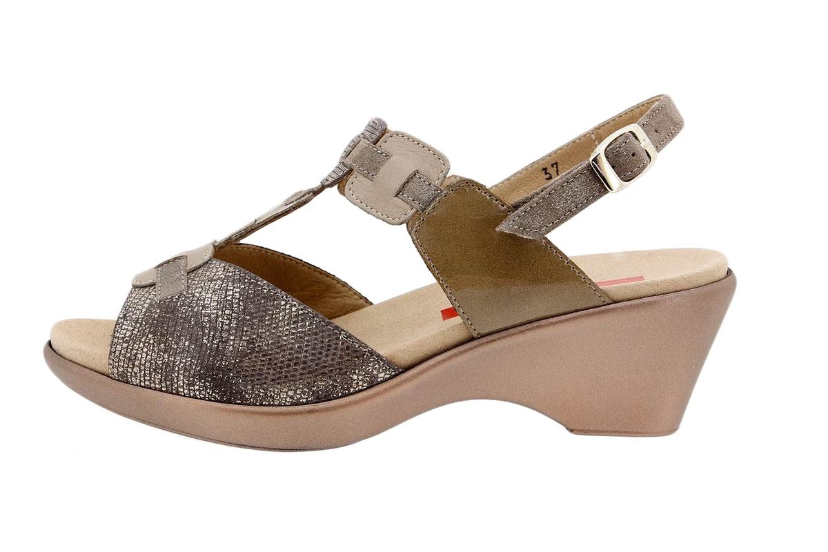 Sandalia Plantilla Extraíble Charol Taupe 1853