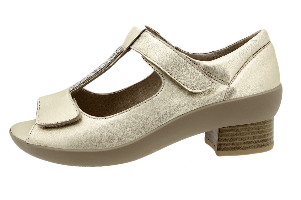 Sandalia Plantilla Extraíble Metal Platino 190447
