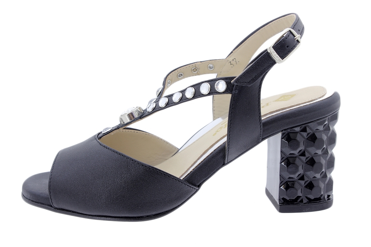 Sandalia Tacón Metal Negro 200256