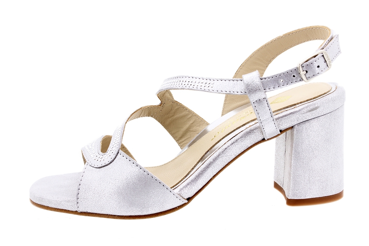 Sandalia Tacón Ante Metal Perla 200267