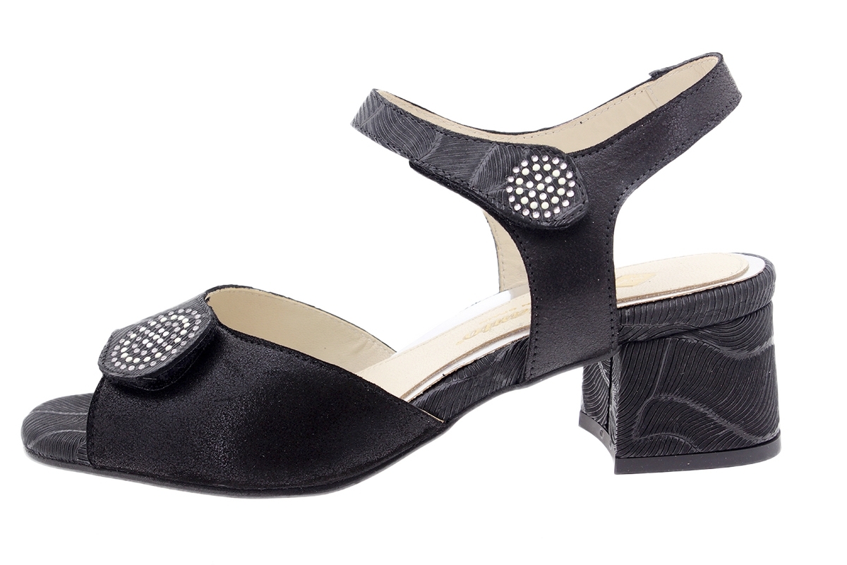 Sandalia Tacón Piel Negro 200288