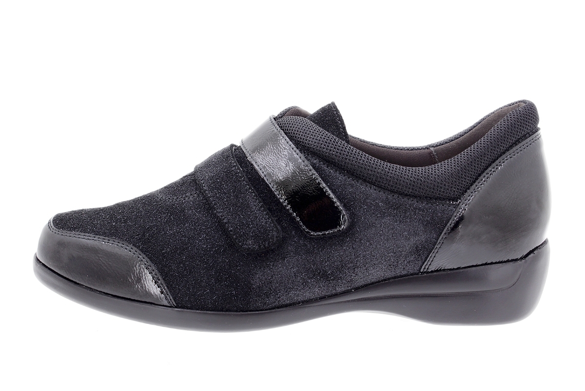Zapato Tira Ajustable Charol Negro 205576
