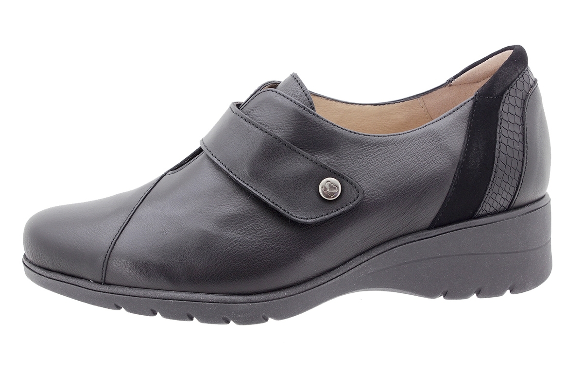 Zapato Tira Ajustable Piel Negro 205952