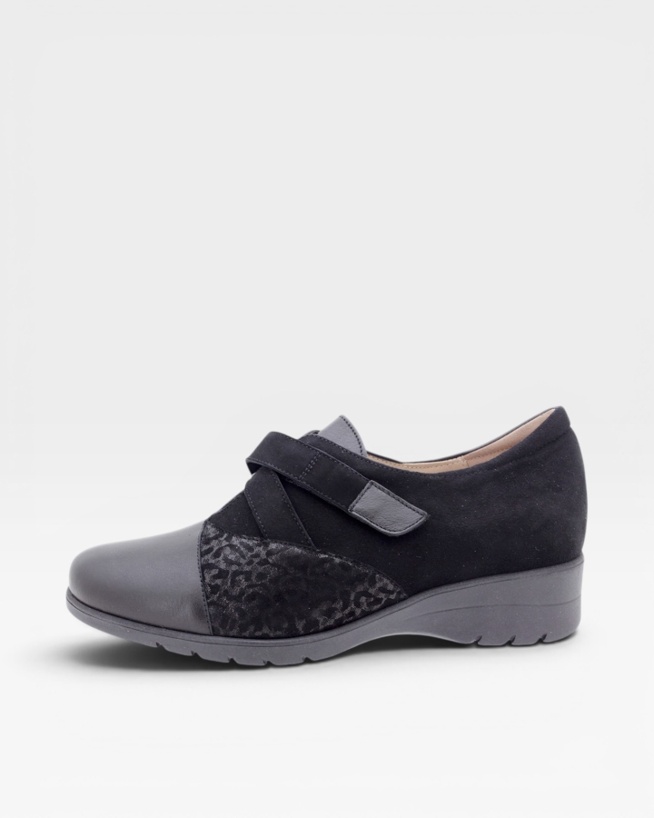 Zapato Velcro Piel Negro 205956
