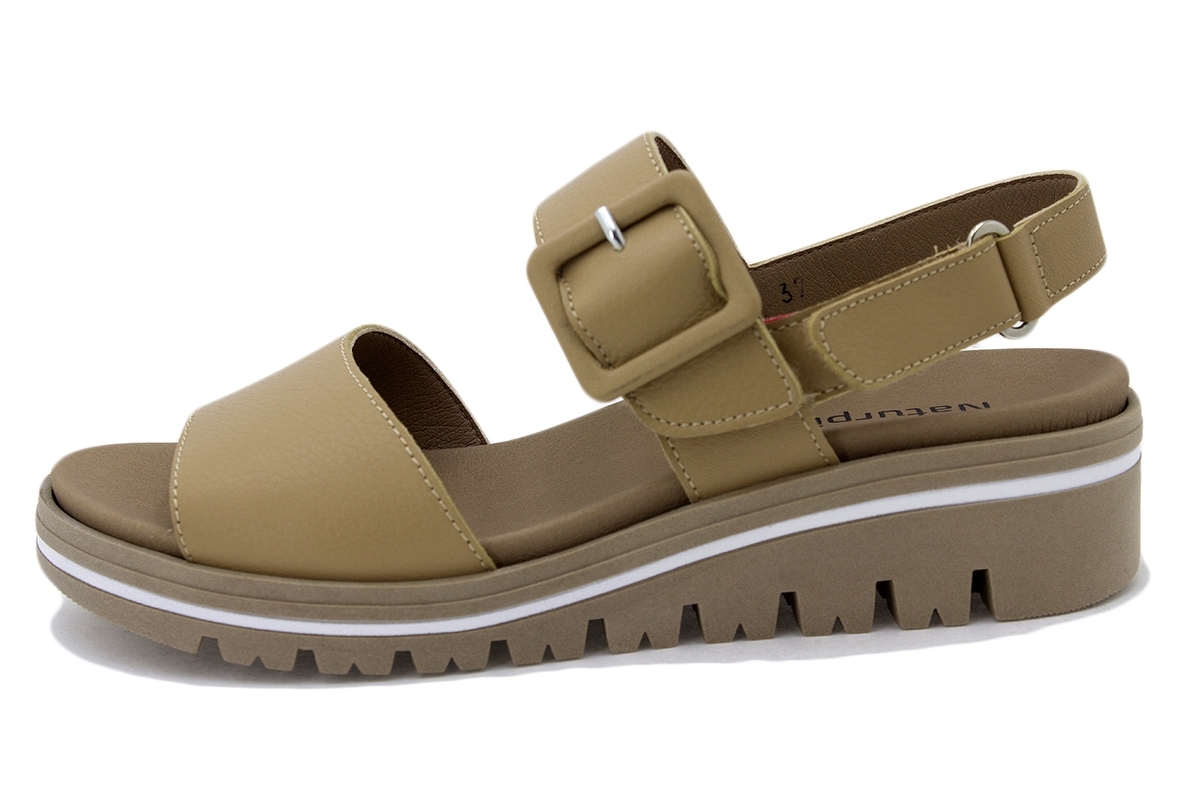Sandalia Plantilla Extraíble Piel Camel 210773