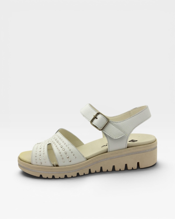 Sandalia Plantilla Extraíble Piel Blanco 210776