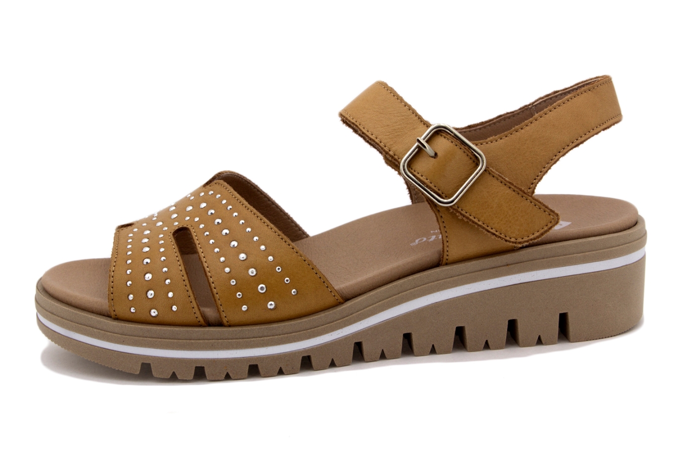 Sandalia Plantilla Extraíble Piel Camel 210776