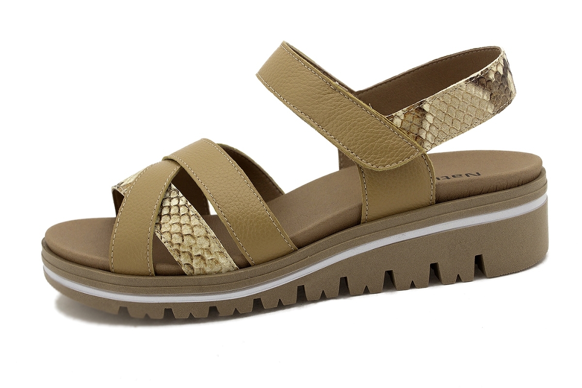 Sandalia Plantilla Extraíble Piel Camel 210784