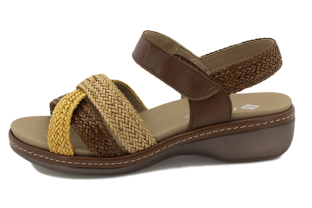 Sandalia Plantilla Extraíble Trenzado Curry-Moka-Camel 210809