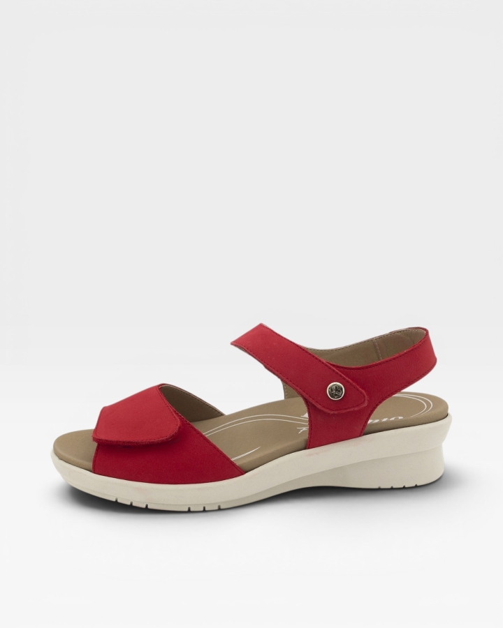 Sandalia Plantilla Extraíble Nobuck Rojo 210892