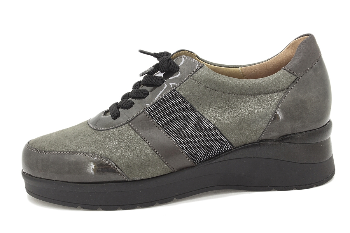Zapato Cordón Charol Gris 215751