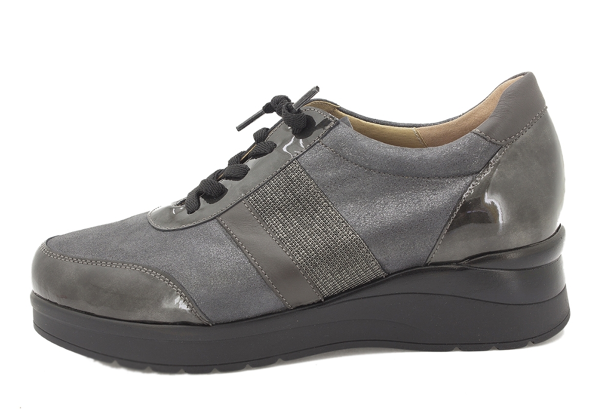 Zapato Cordón Charol Gris 215751