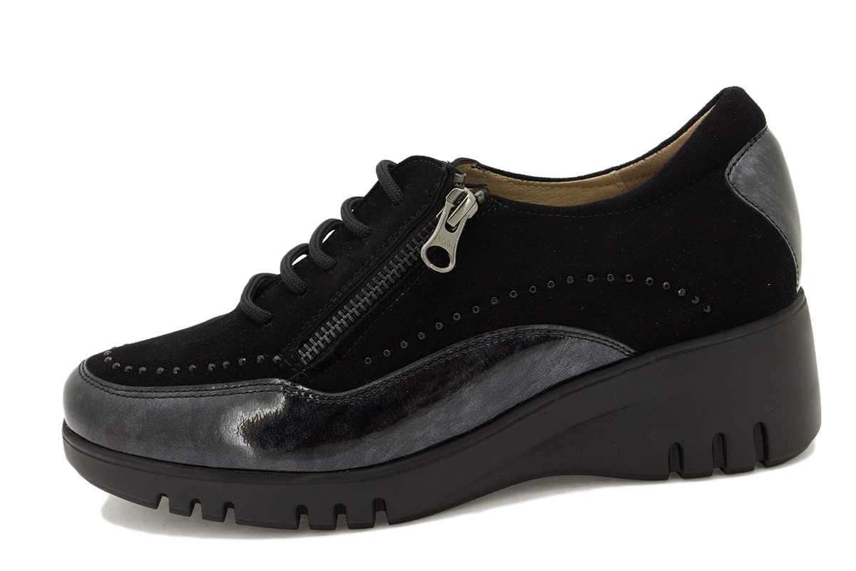 Zapato Cordón Charol Carbón 215924