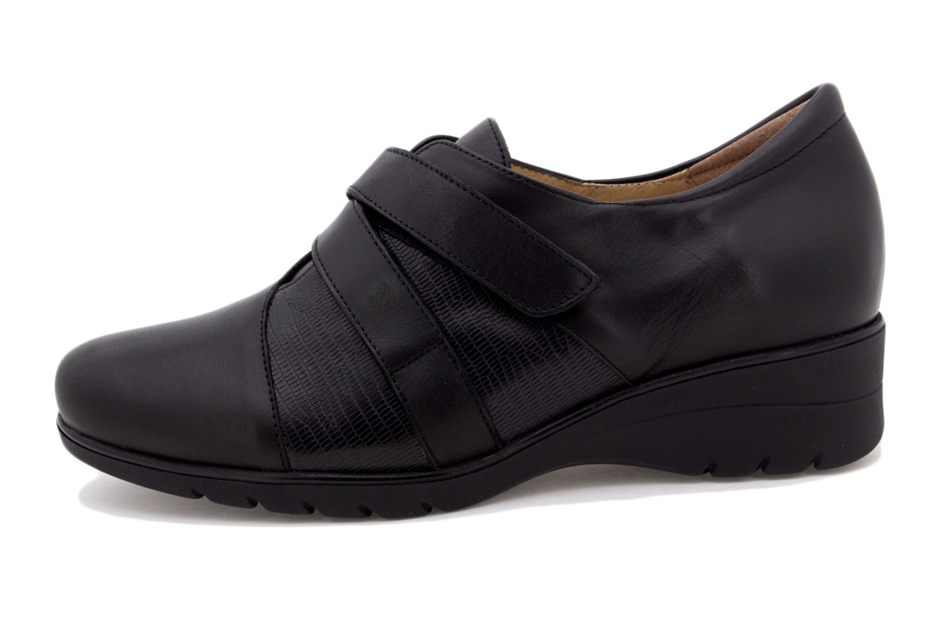 Zapato Tira Ajustable Piel Negro 215956