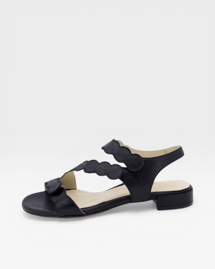 Sandalia Tacón Ante Metal Negro 220288