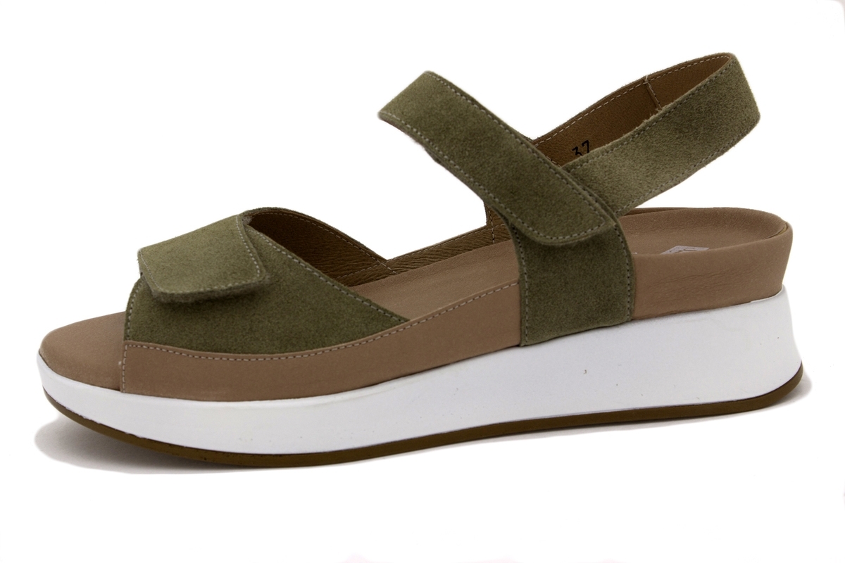 Sandalia Plantilla Extraíble Ante Kaki 220422