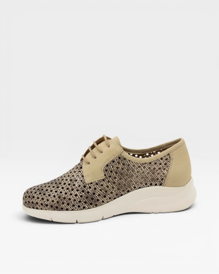 Zapato Cordón Metal Visón 220615