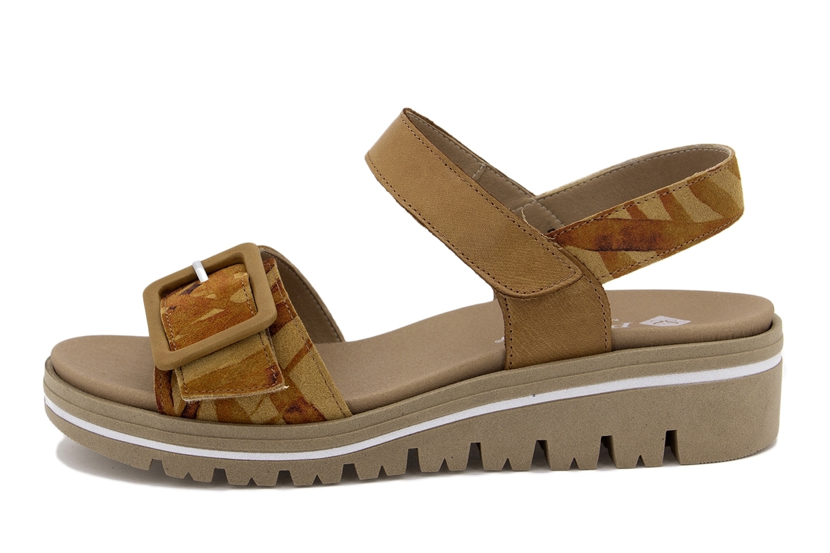 Sandalia Plantilla Extraíble Estampado Camel 220774