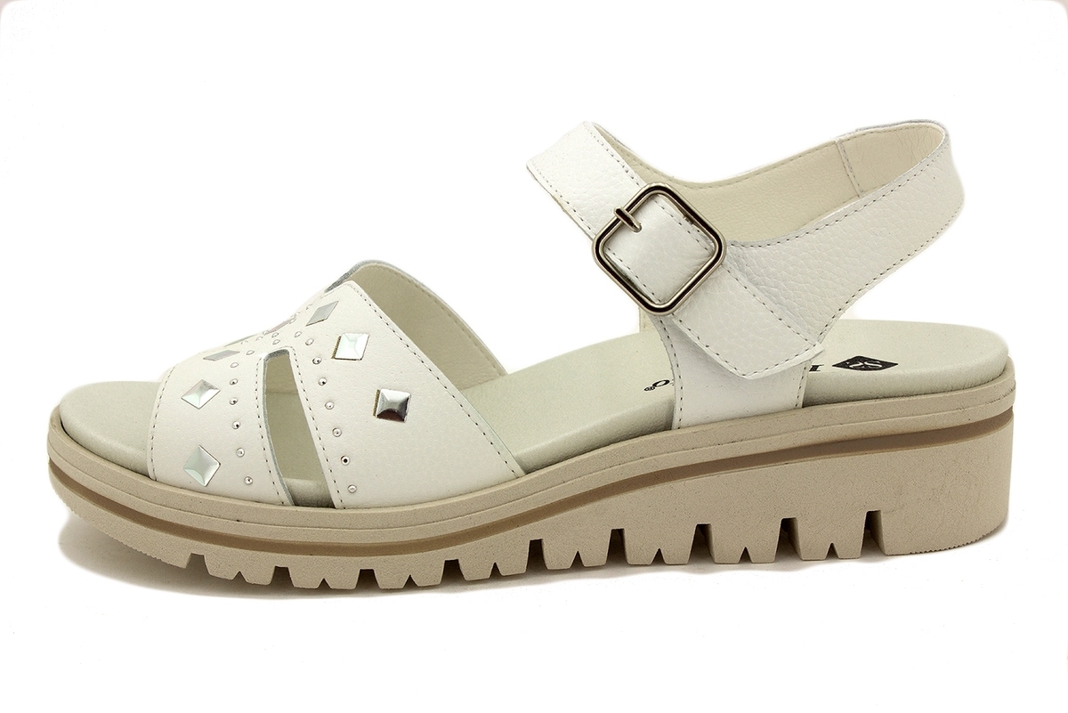 Sandalia Plantilla Extraíble Piel Blanco 220776