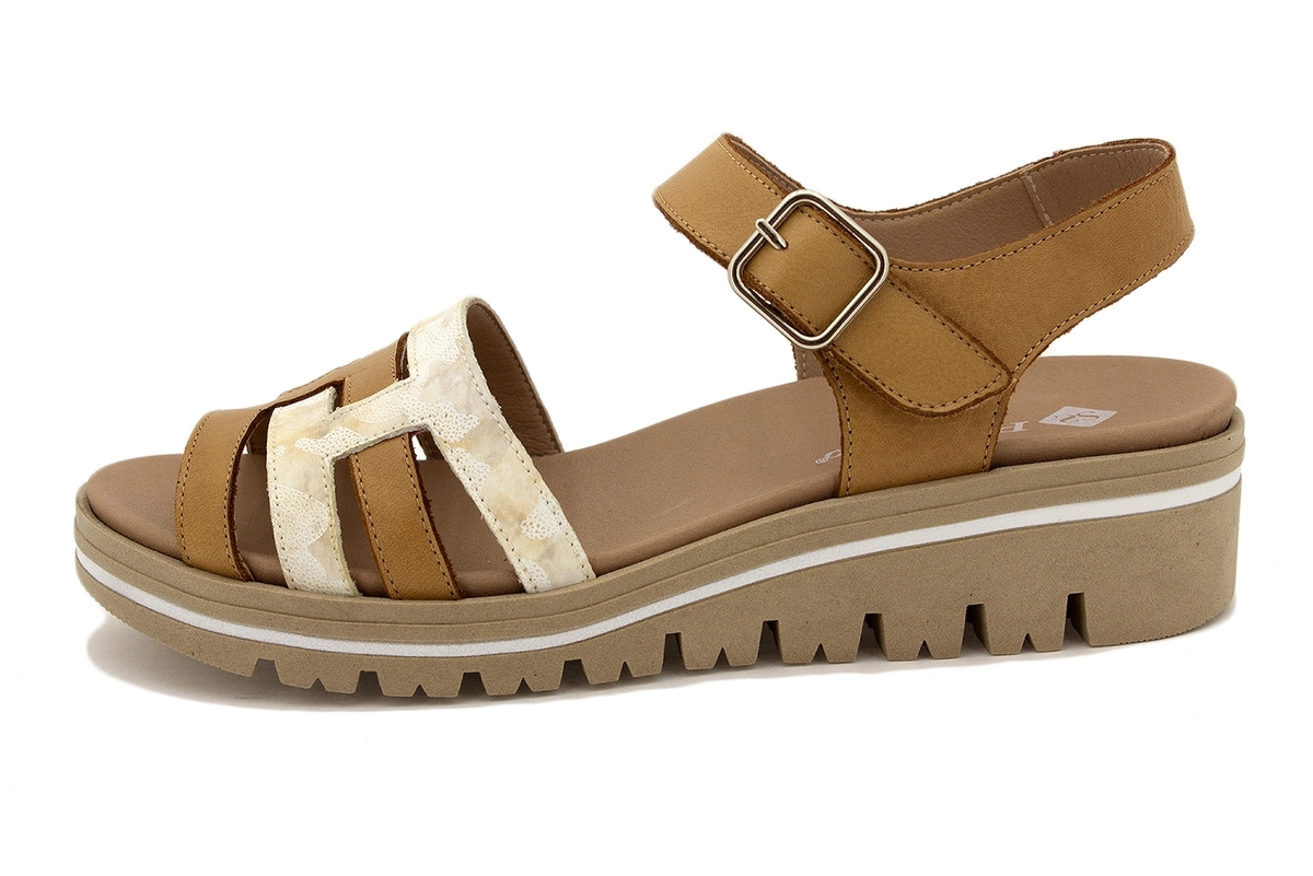 Sandalia Plantilla Extraíble Piel Tan 220777