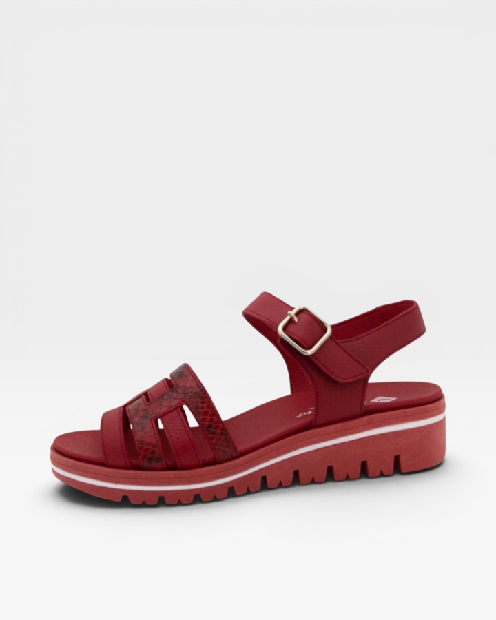 Sandalia Plantilla Extraíble Piel Rojo 220777