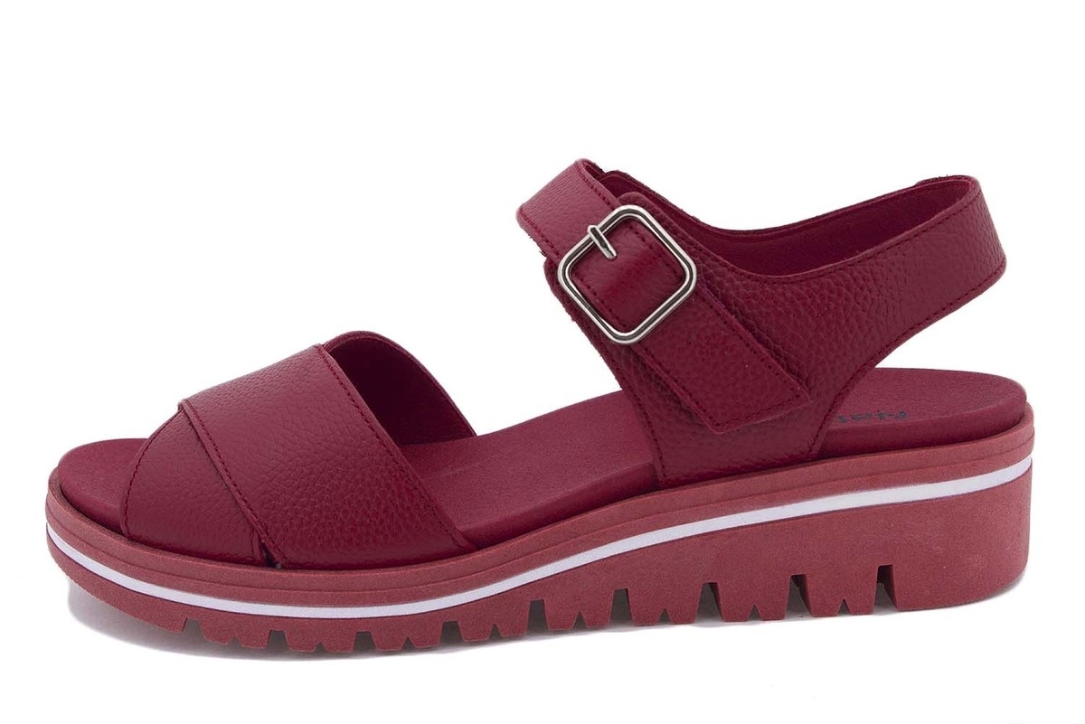 Sandalia Plantilla Extraíble Piel Rojo 220778