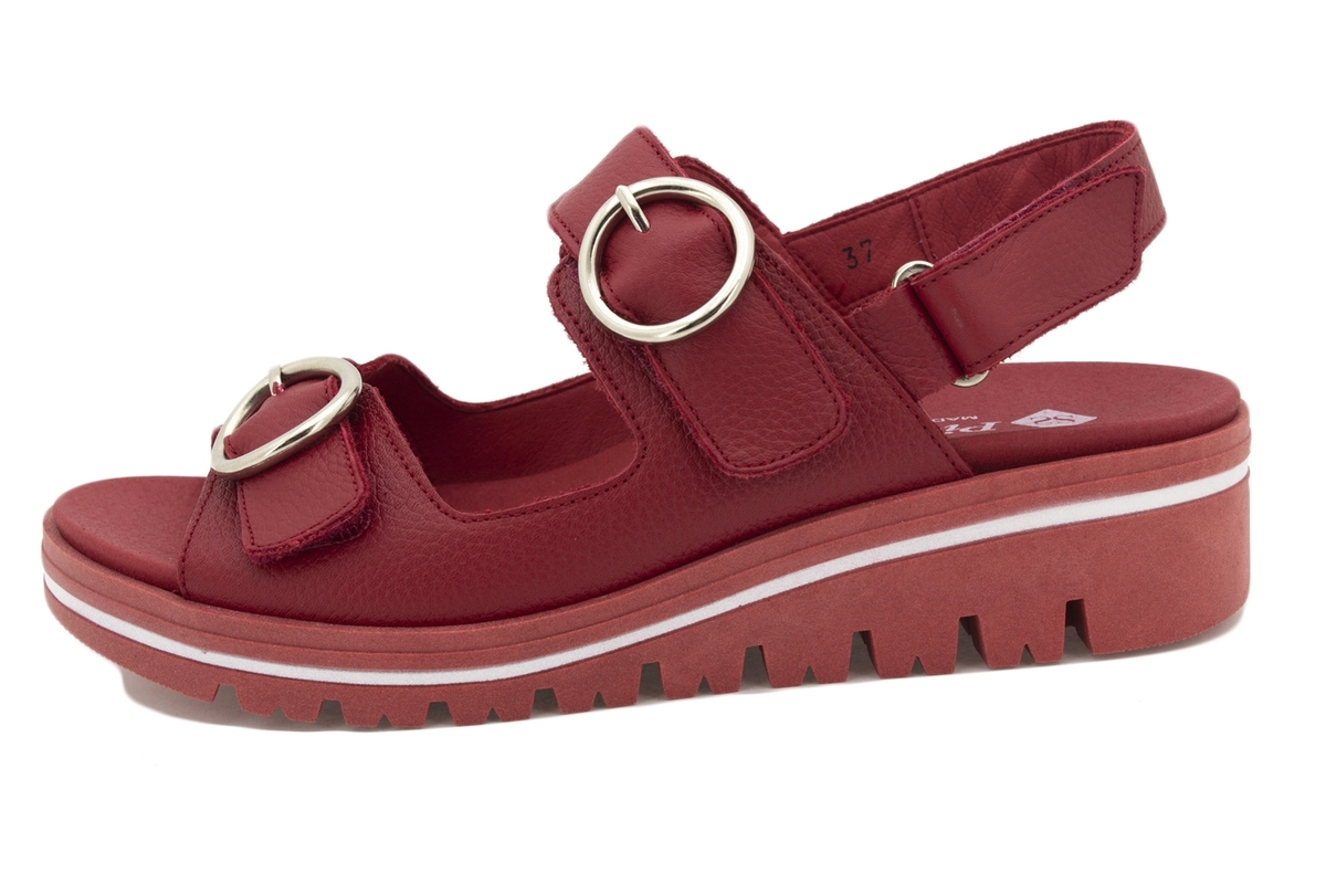 Sandalia Plantilla Extraíble Piel Rojo 220782