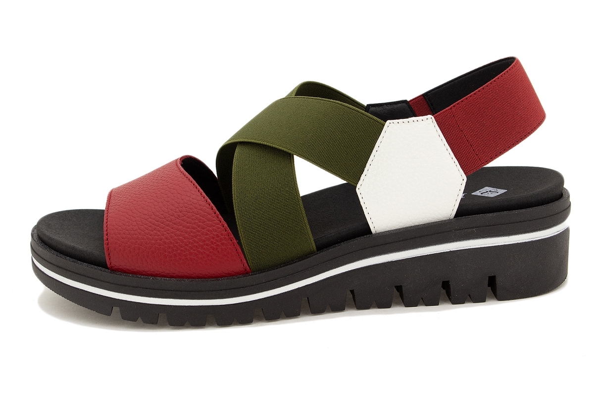 Sandalia Plantilla Extraíble Piel Rojo 220787