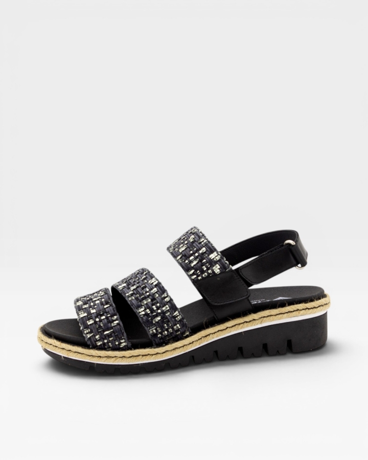 Sandalia Plantilla Extraíble Trenzado Negro 220830