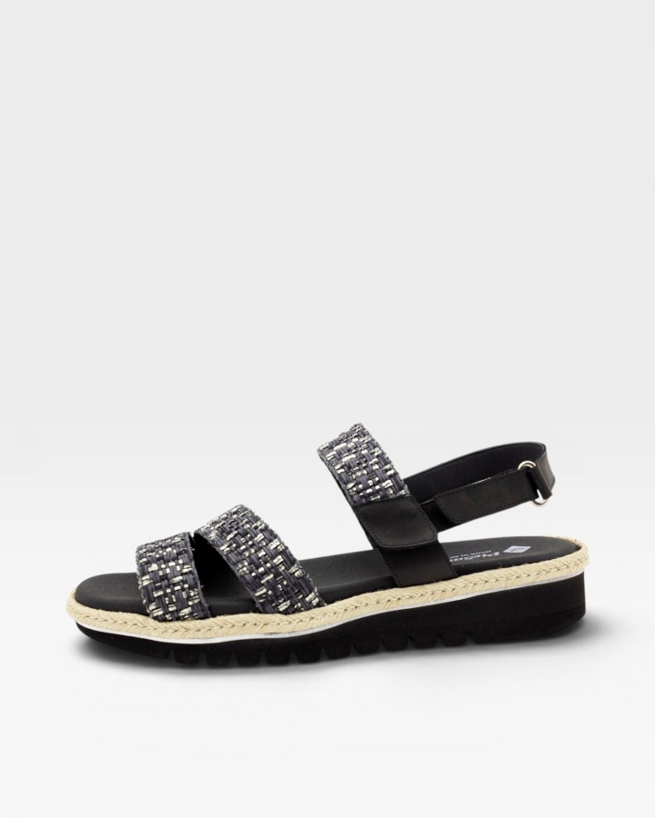 Sandalia Plantilla Extraíble Trenzado Negro 220830