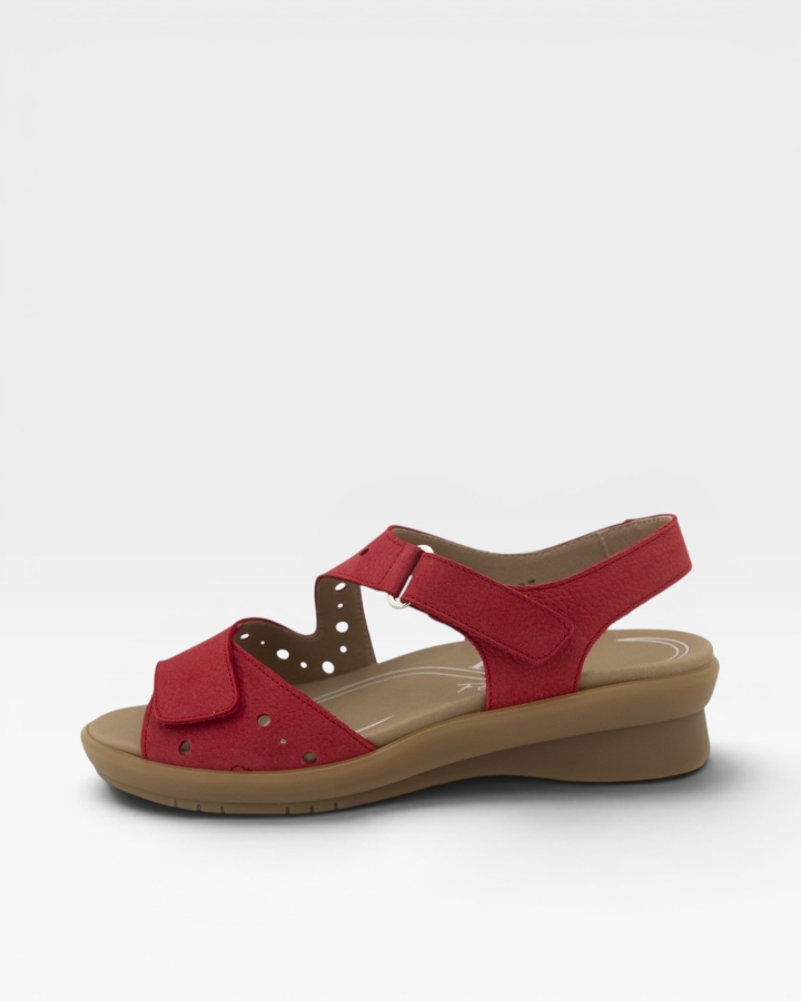 Sandalia Plantilla Extraíble Nobuck Rojo 220893