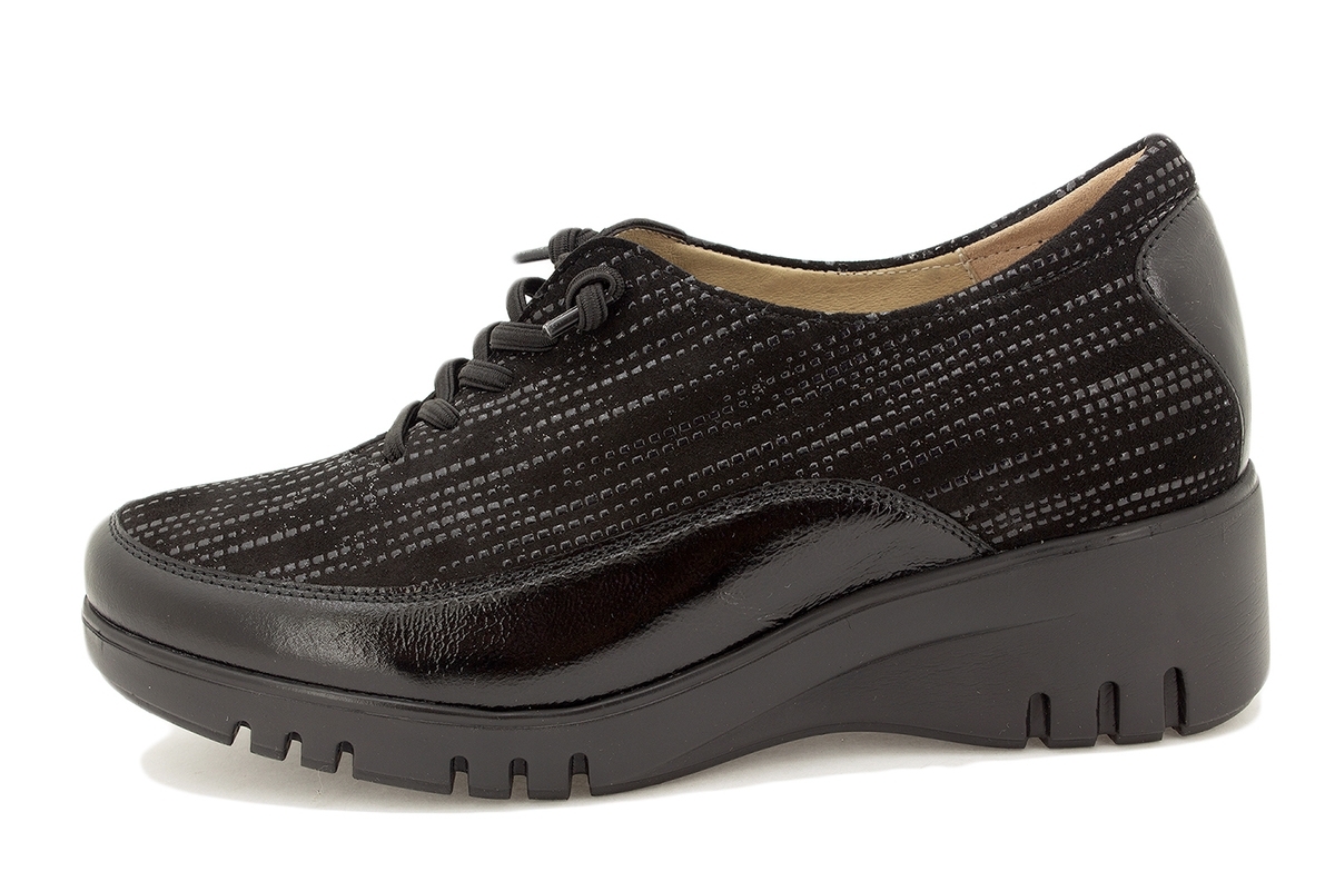Zapato Cordón Charol Negro 225924