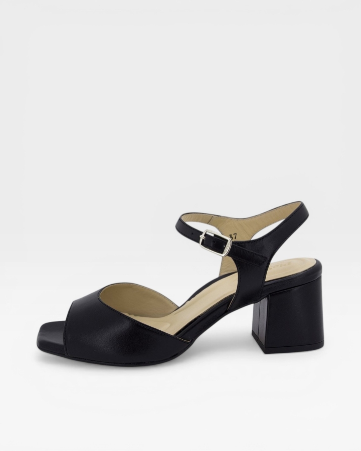 Sandalia Tacón Piel Negro 230252