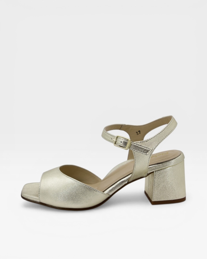 Sandalia Tacón Metal Platino 230252