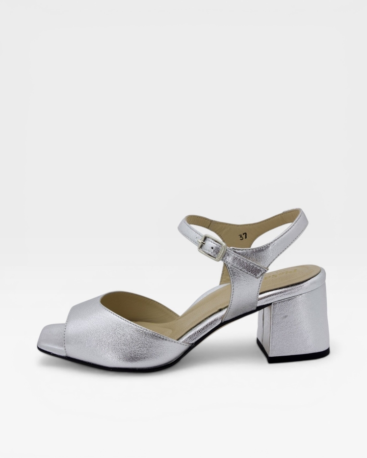 Sandalia Tacón Metal Plata 230252