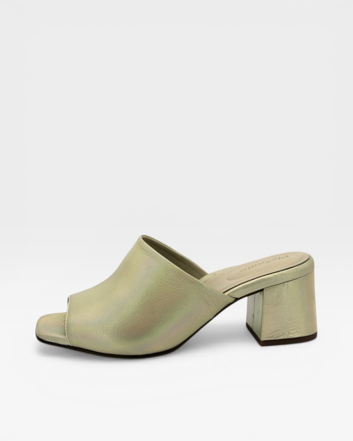 Sandalia Tacón Metal Platino 230262