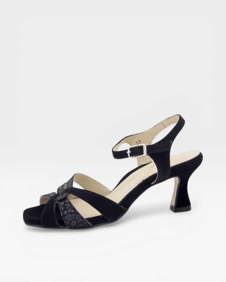 Sandalia Tacón Ante Negro 230267