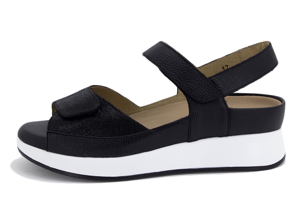 Sandalia Plantilla Extraíble Ante Metal Negro 230422