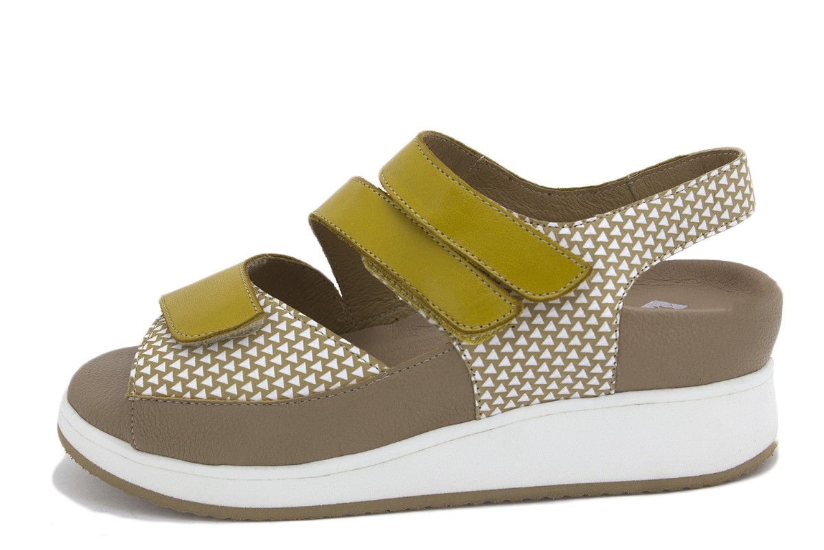 Sandalia Plantilla Extraíble Piel Curry 230423