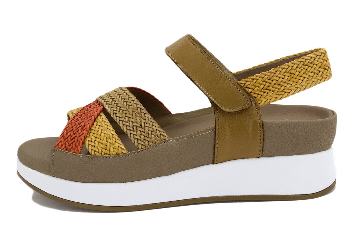 Sandalia Plantilla Extraíble Trenzado Naranja-Curry-Tan 230425