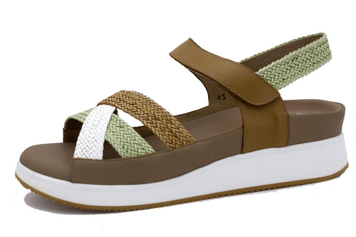Sandalia Plantilla Extraíble Trenzado Blanco-Apple-Tan 230425