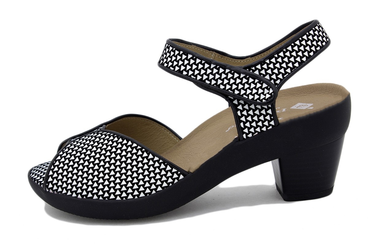 Sandalia Plantilla Extraíble Estampado Negro 230447